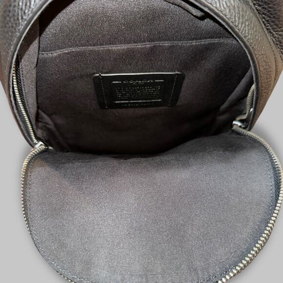 Coach West Pack Pebbled Leather Sling Bag – Black - Picture 6 of 7